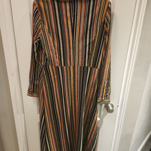 Brown & multi-coloured stripes shirt dress NWT - Picture 6 of 6